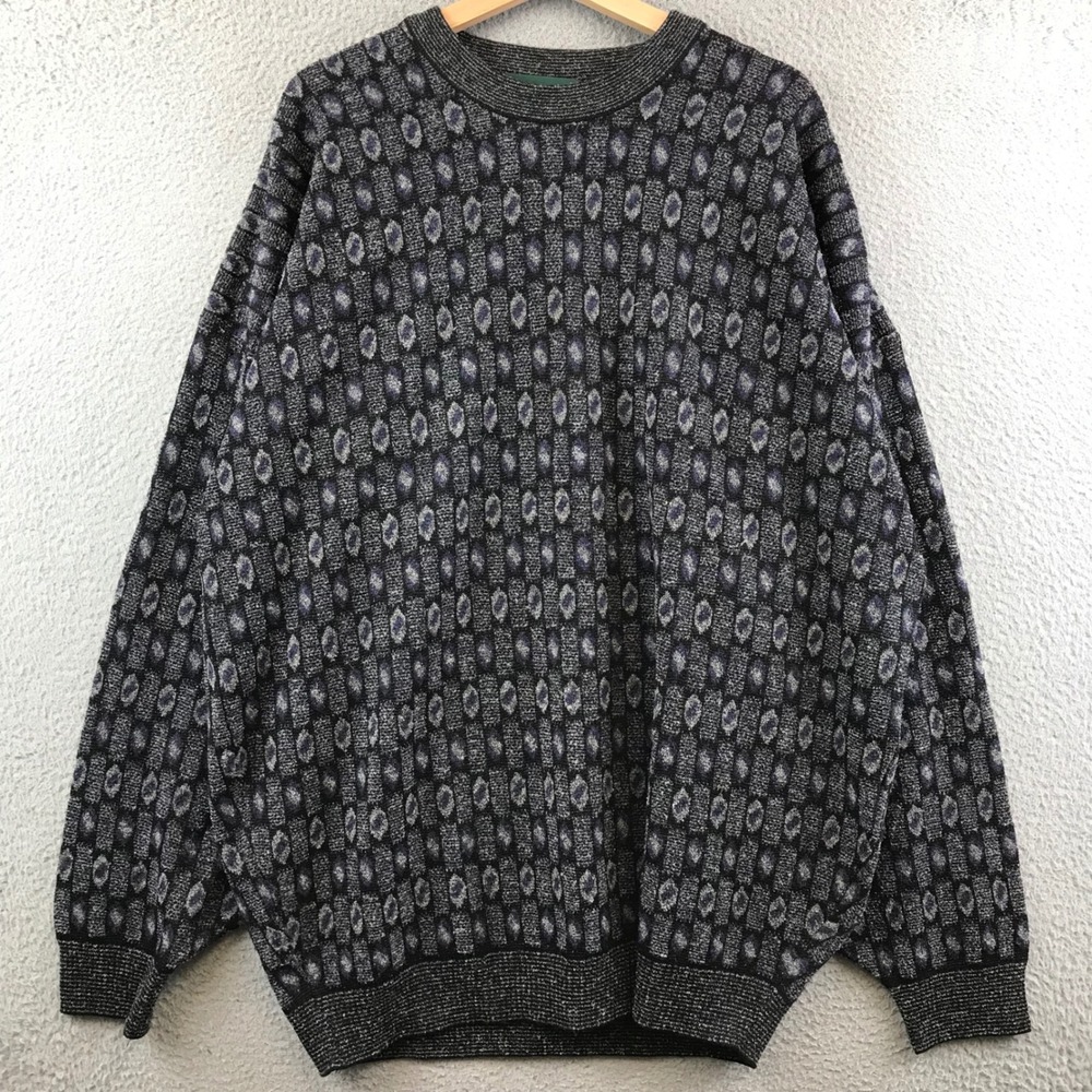 Tundra Canada Vintage Geometric Pattern Wool Blend Sweater Mens XLT